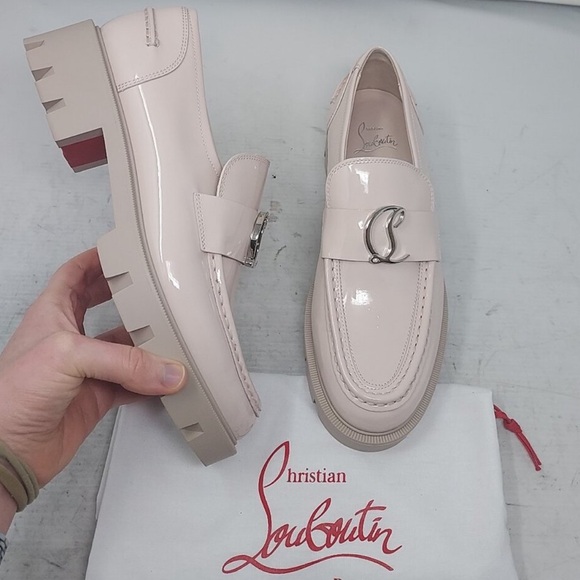 Christian Louboutin Shoes - CHRISTIAN LOUBOUTIN Pink CL Moc Lug Loafer